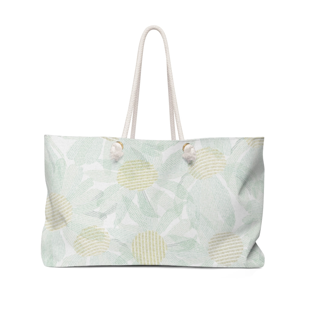 Daisy Chain Code Weekender Bag in Aqua