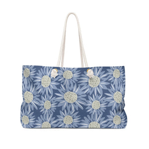 Floral Sunflower Weekender Bag in Blue