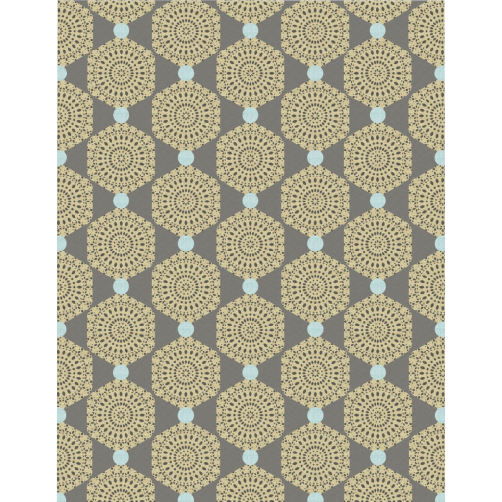 Lace Hexagon Microfiber Duvet Cover in Tan