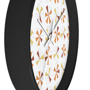 Mini Pinwheels Wall Clock in Orange