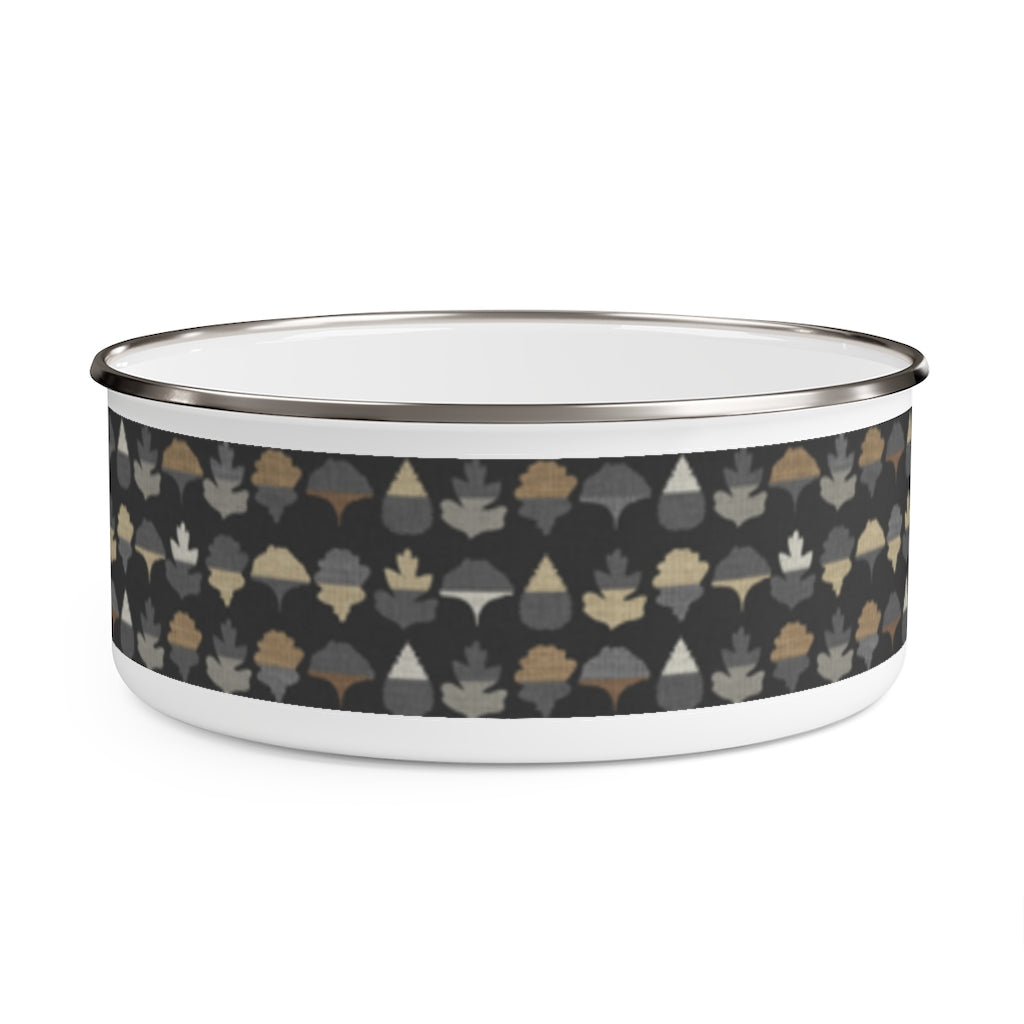 Frond Enamel Bowl in Black