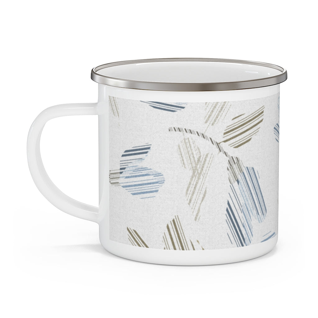Riverbank Code Enamel Mug in Blue
