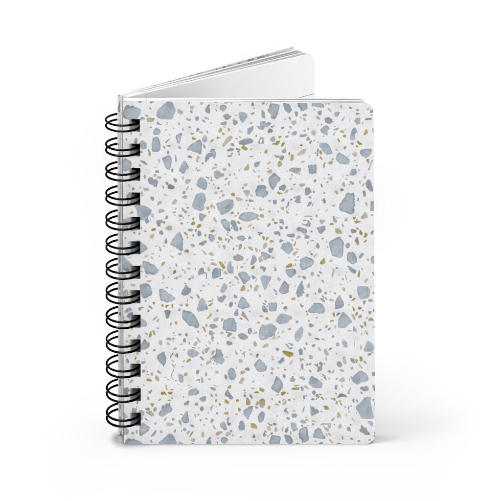 Glass Terrazzo Spiral Bound Journal in Blue