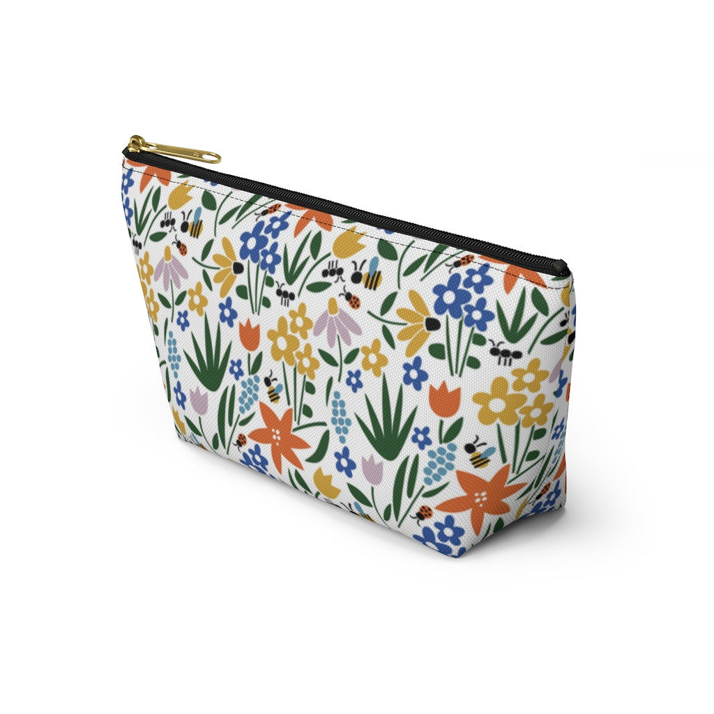 Field of Flowers Accessory Pouch w T-bottom