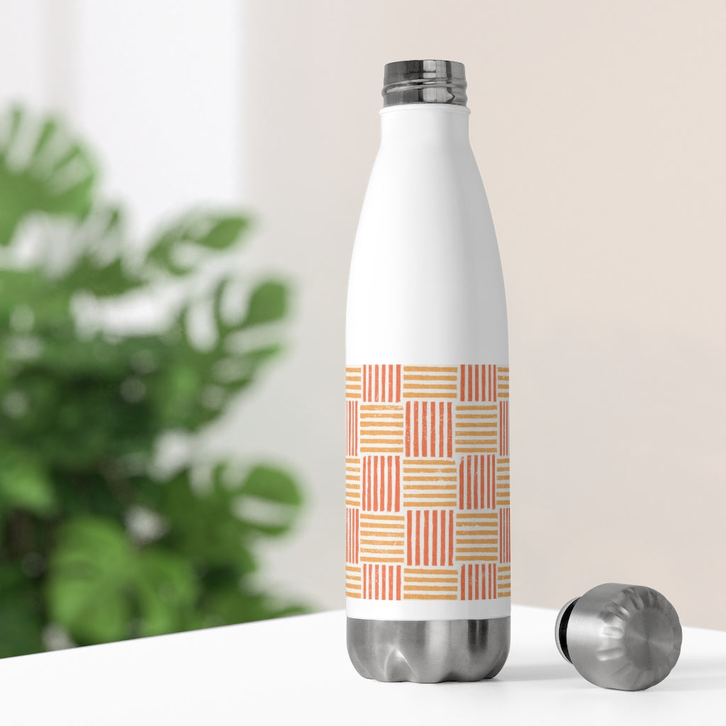 Block Plaid 20oz Insulated Bottle in Coral