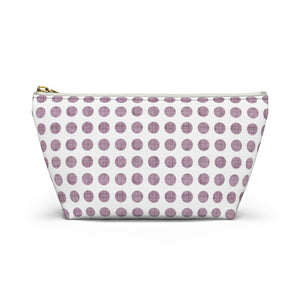 Textured Polka Dots Accessory Pouch w T-bottom in Purple