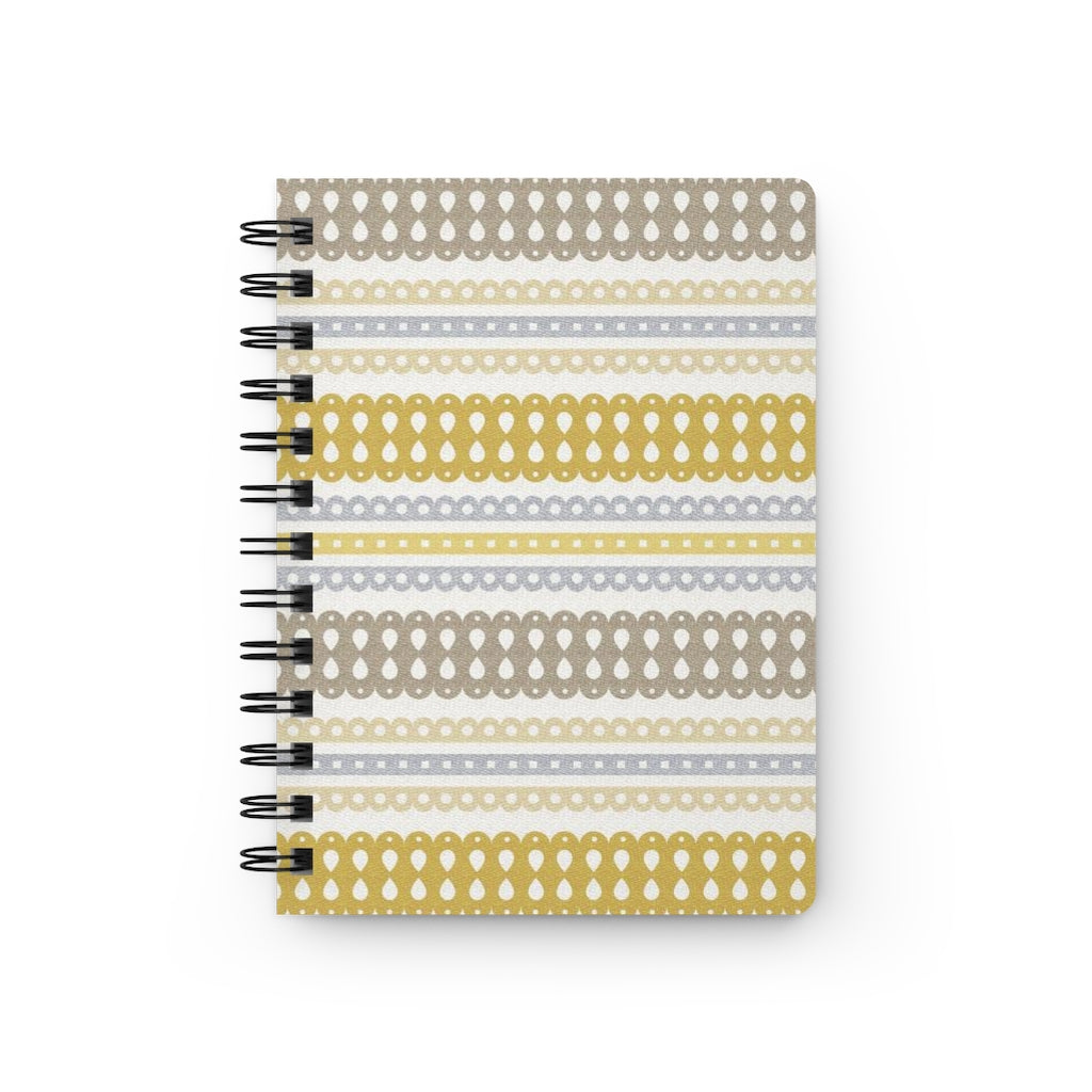 Ribbon Candy Spiral Bound Journal in Yellow