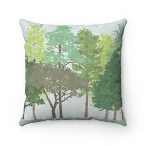 Walk in the Woods Square Throw Pillow in Aqua
