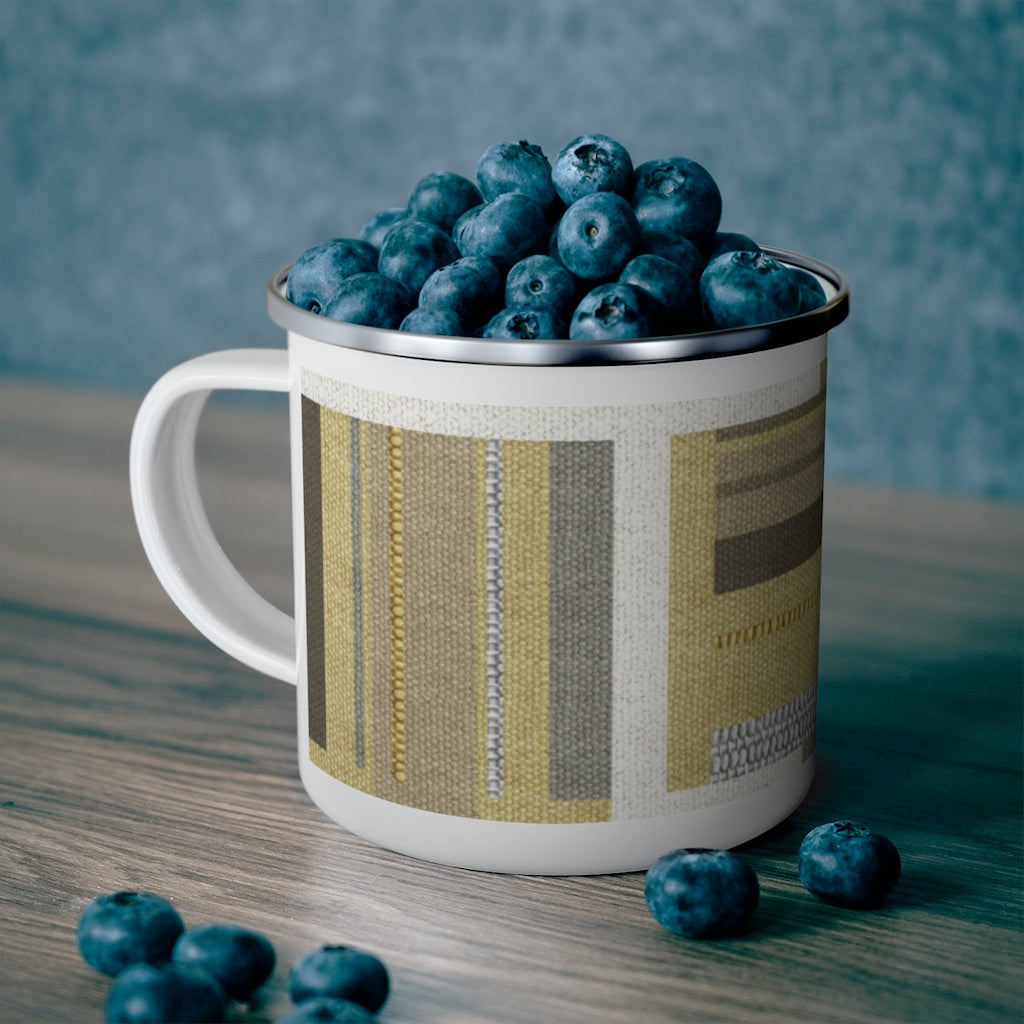 Bird Code Enamel Mug in Yellow