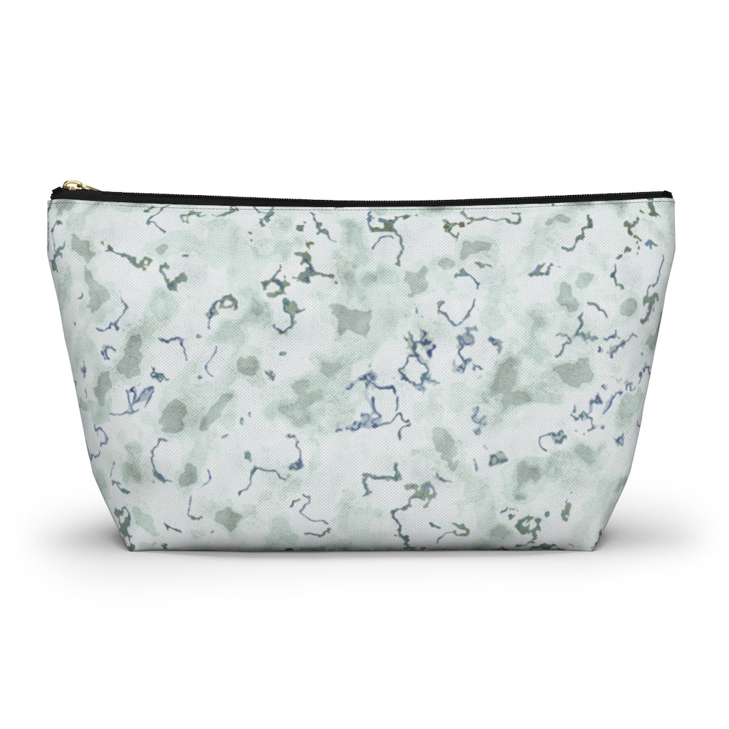 Carrara Marble Accessory Pouch w T-bottom in Blue