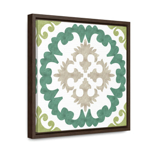 Seville Square Mini I Framed Gallery Wrap Canvas in Green