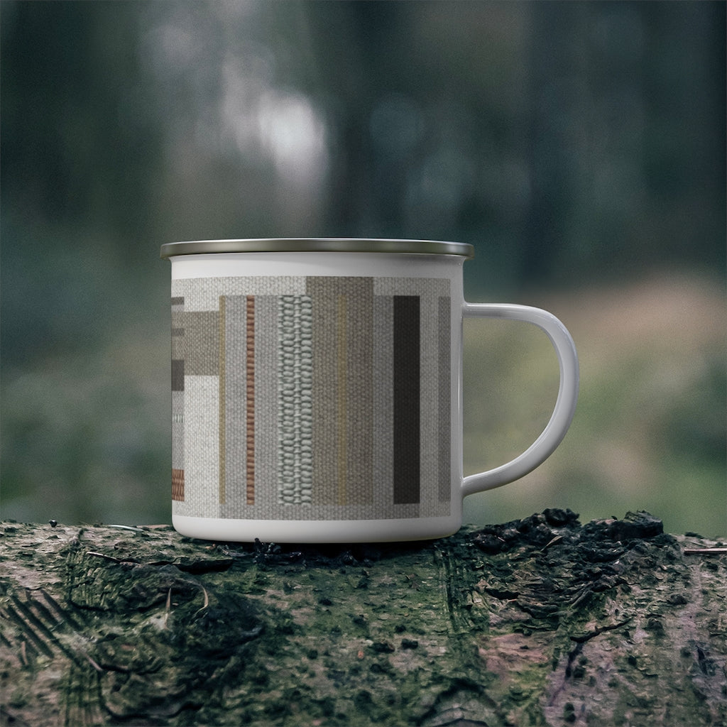 Bird Code Enamel Mug in Gray