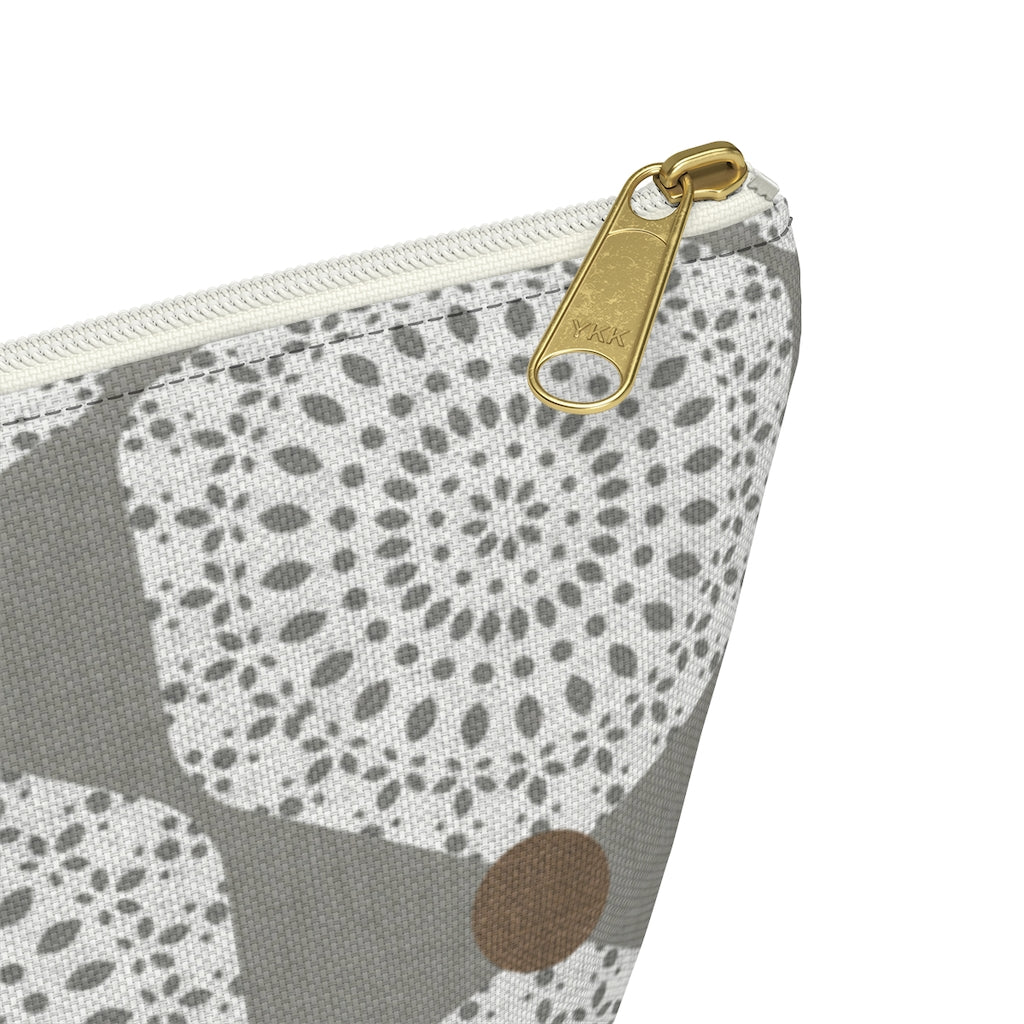 Lace Hexagon Accessory Pouch w T-bottom in Gray