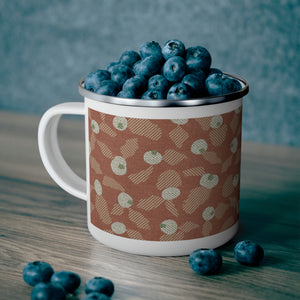 Rosa Rugosa Enamel Mug in Orange