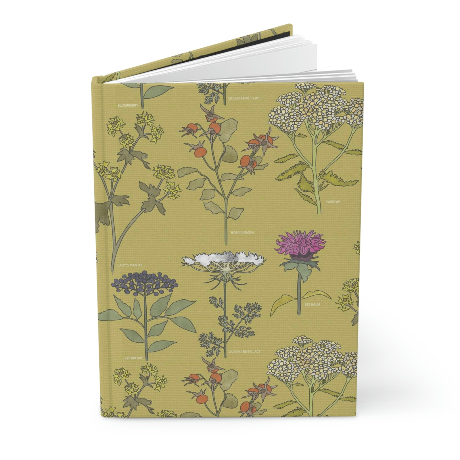 Healing Herbs Hardcover Journal Matte in Yellow
