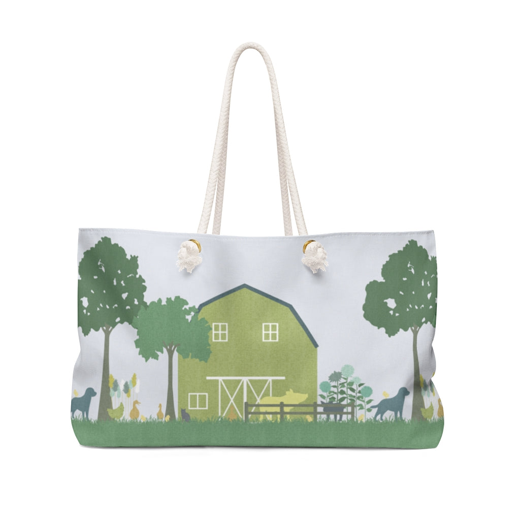 Barnyard Fun Weekender Bag in Green