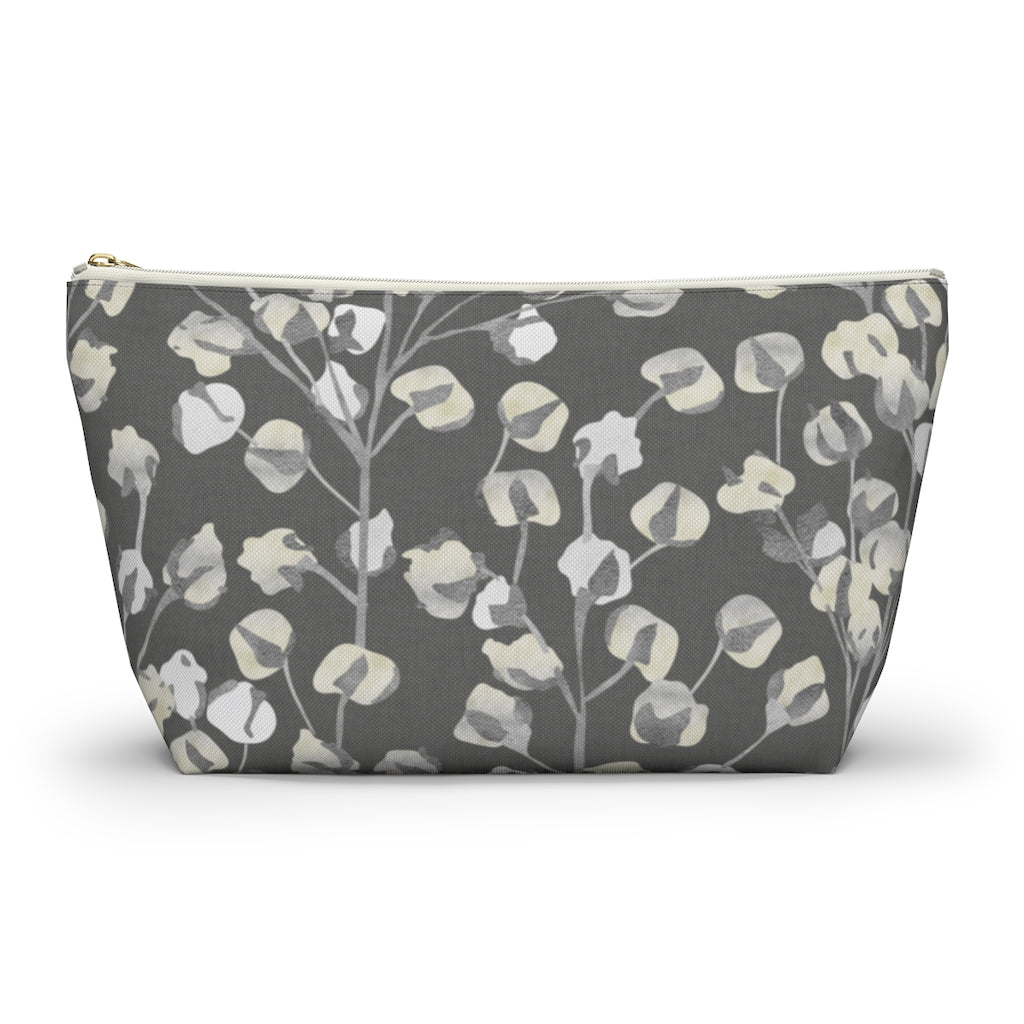 Cotton Branch Accessory Pouch w T-bottom in Gray