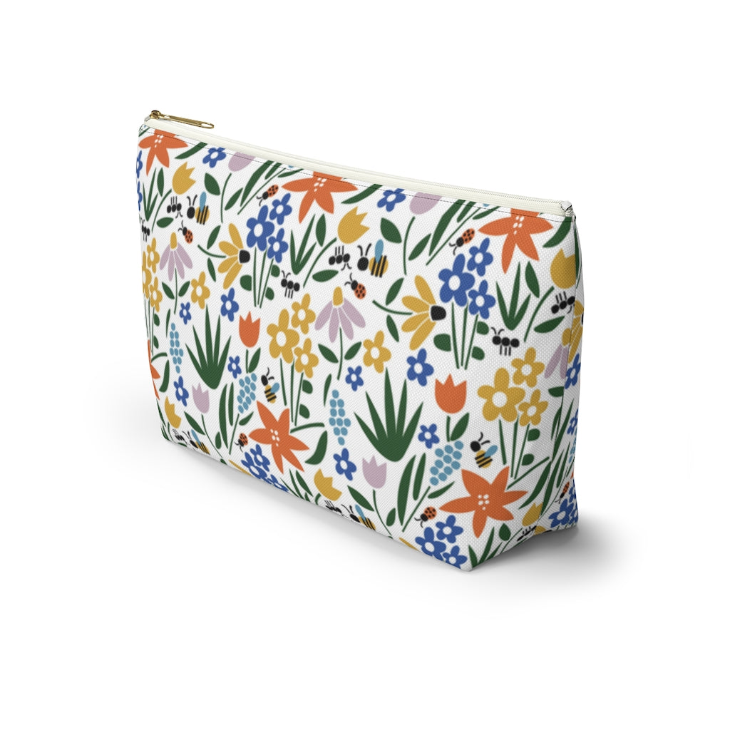 Field of Flowers Accessory Pouch w T-bottom