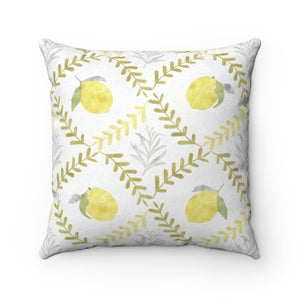 Lemon Tile Square Throw Pillow in Yellow