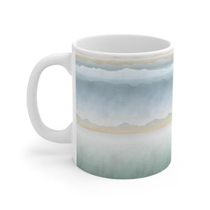 Watercolor Mountains Mug in Aqua
