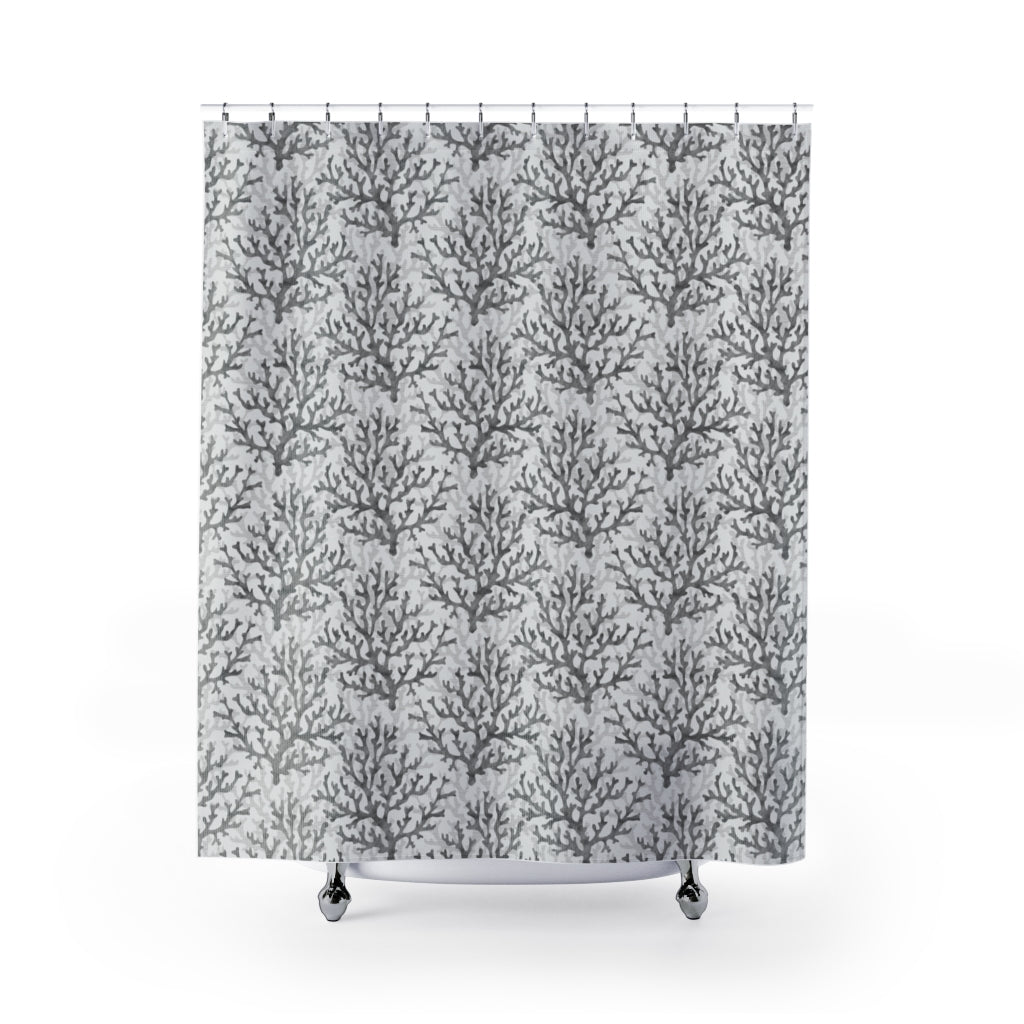 Coral Shower Curtain in Gray