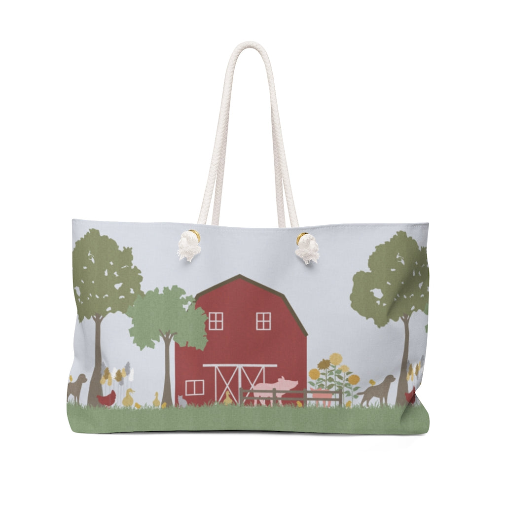 Barnyard Fun Weekender Bag in Red