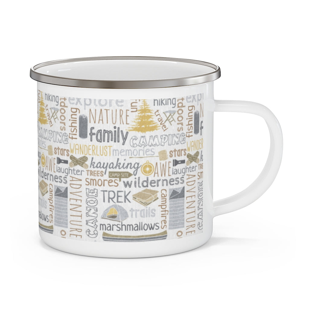 Camp Site Enamel Mug in Brown