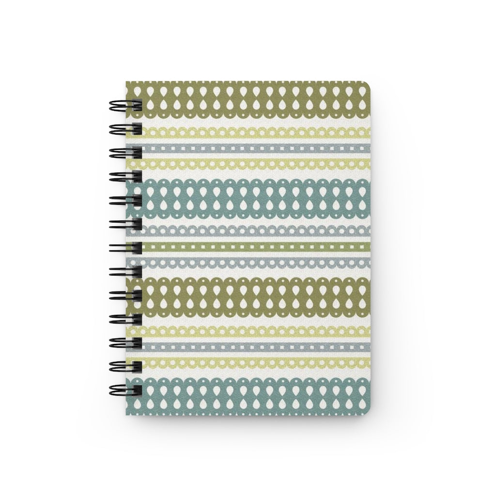Ribbon Candy Spiral Bound Journal in Green