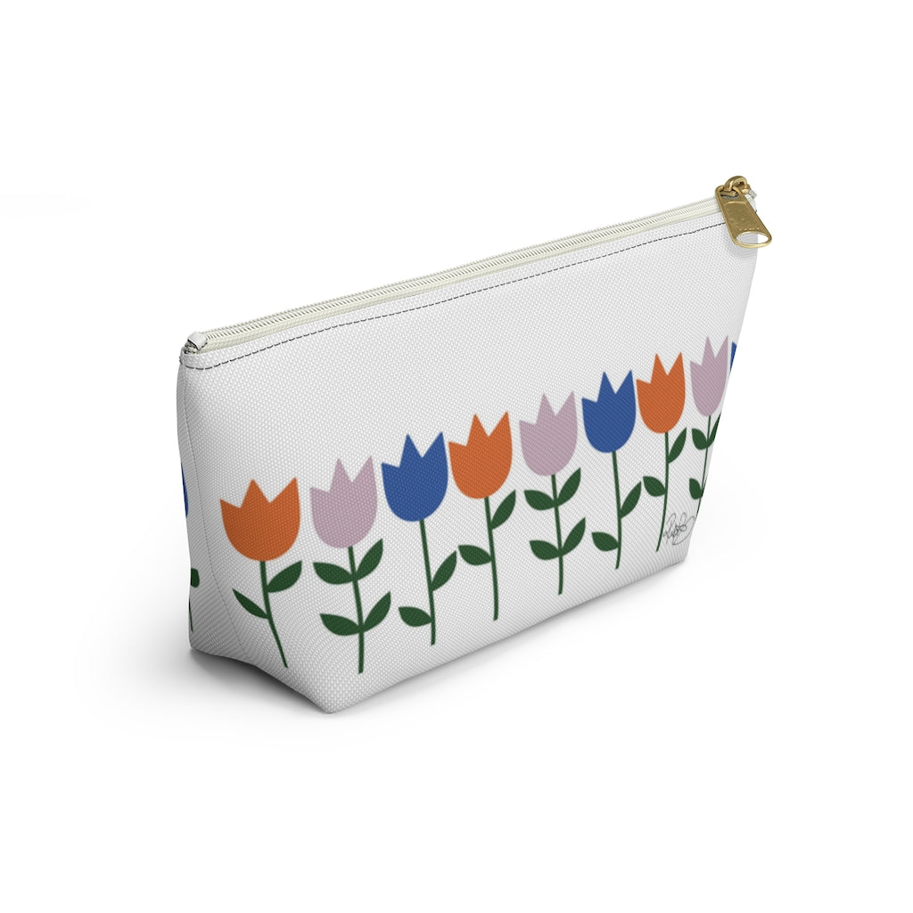 Tulips Pouch Accessory Pouch w T-bottom