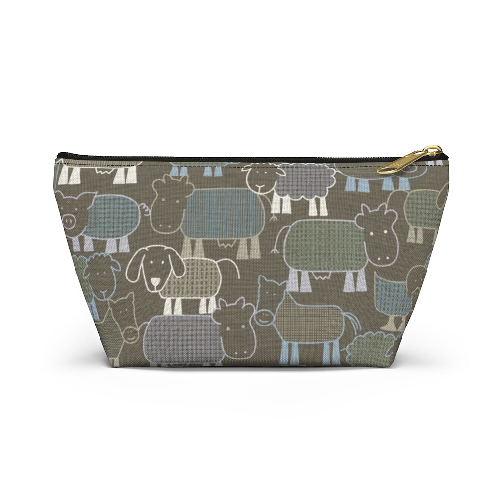 Animal Farm Accessory Pouch w T-bottom in Brown