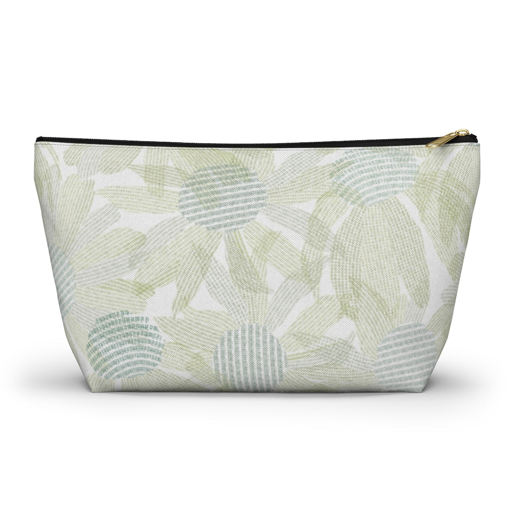 Daisy Chain Code Accessory Pouch w T-bottom in Green
