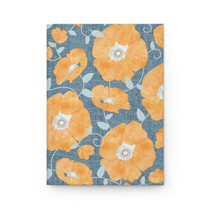 Floral Poppies Hardcover Journal Matte in Orange