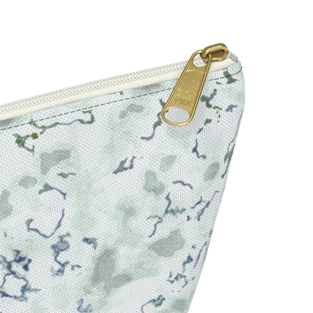 Carrara Marble Accessory Pouch w T-bottom in Blue