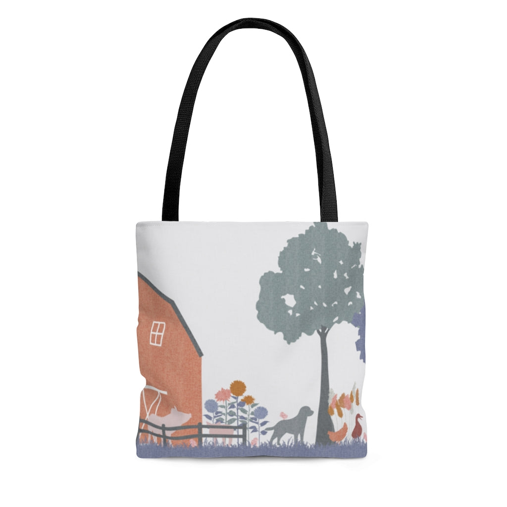 Barnyard Fun Tote Bag in Purple