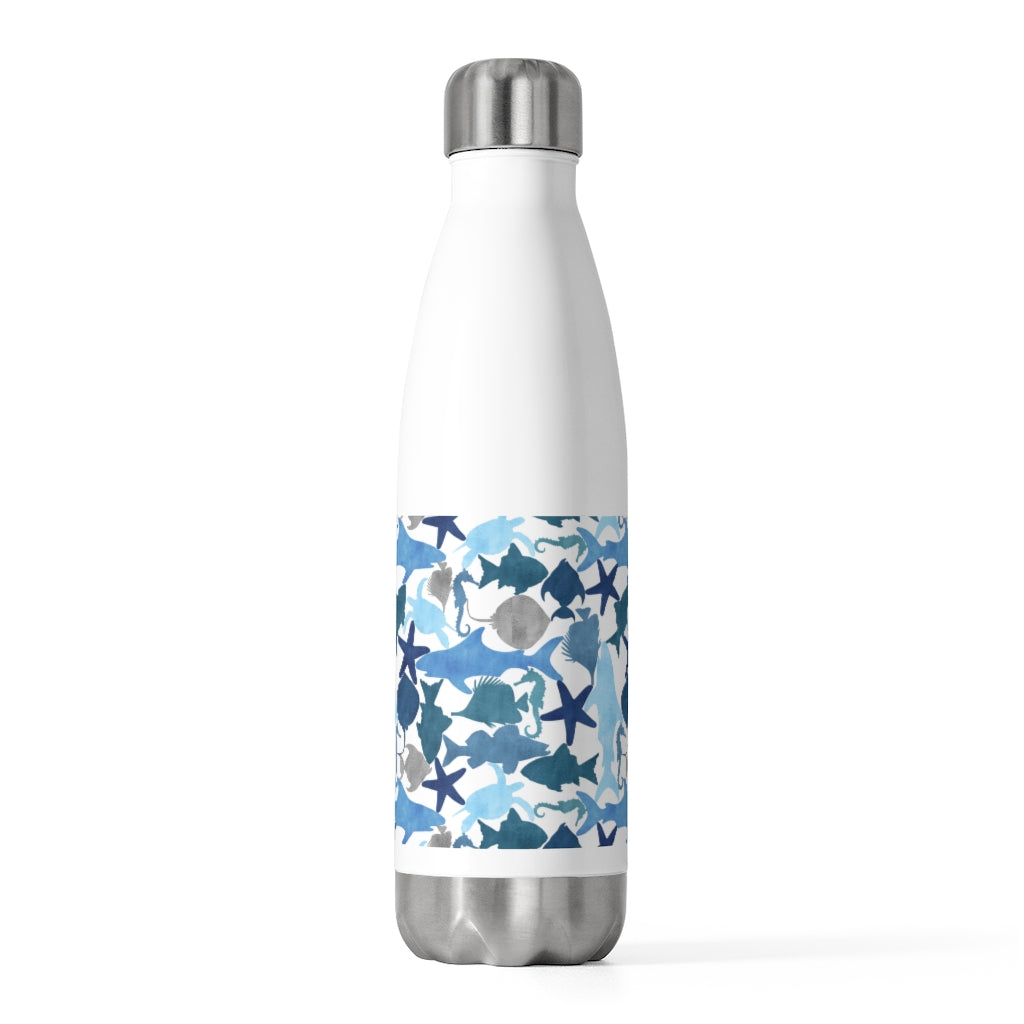 Watercolor Sea Life 20oz Insulated Bottle in Blue