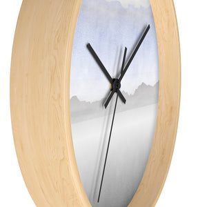 Watercolor Mountains Wall Clock in Blue