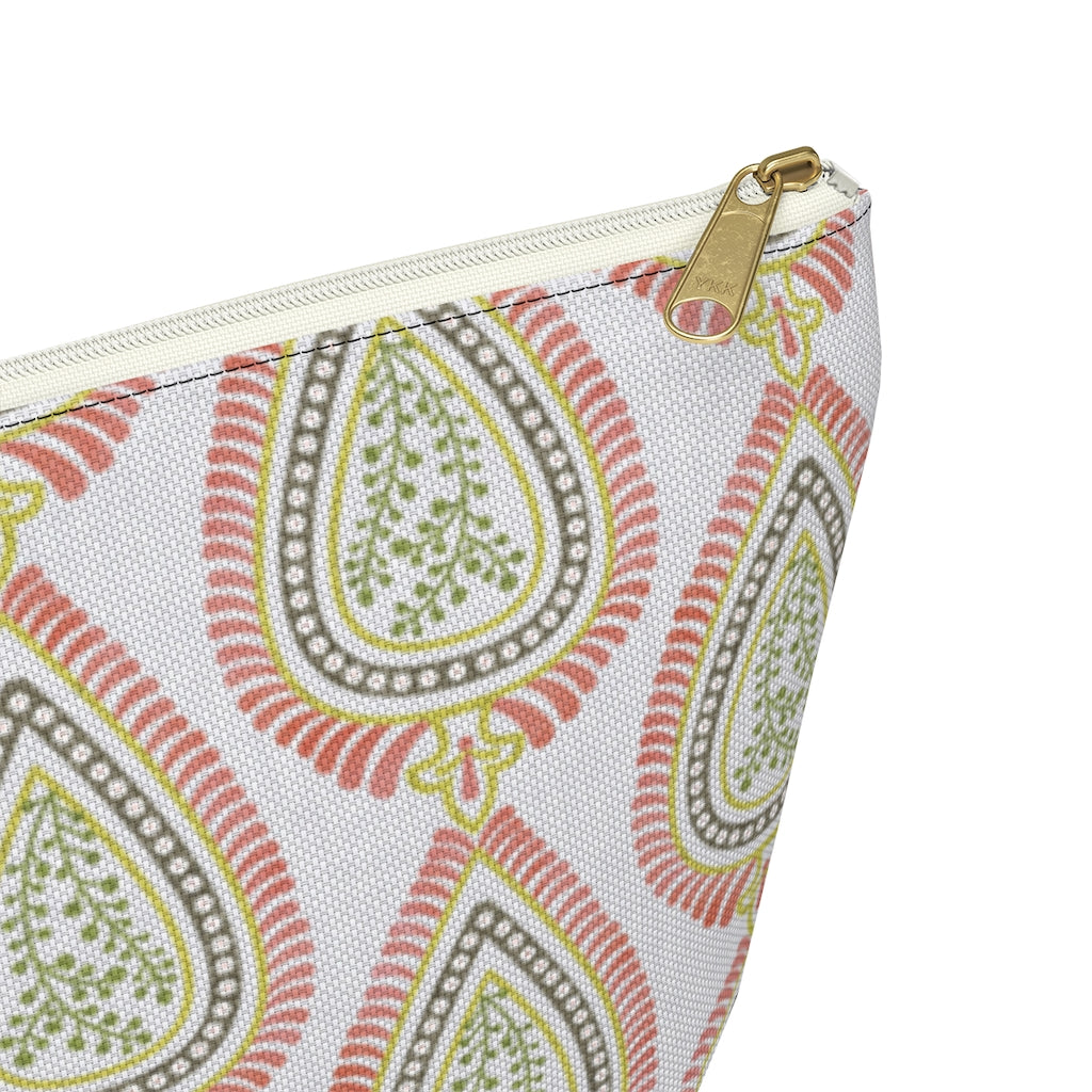 Teardrop Accessory Pouch w T-bottom in Coral