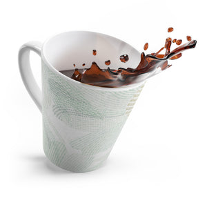 Daisy Chain Code Latte Mug in Aqua