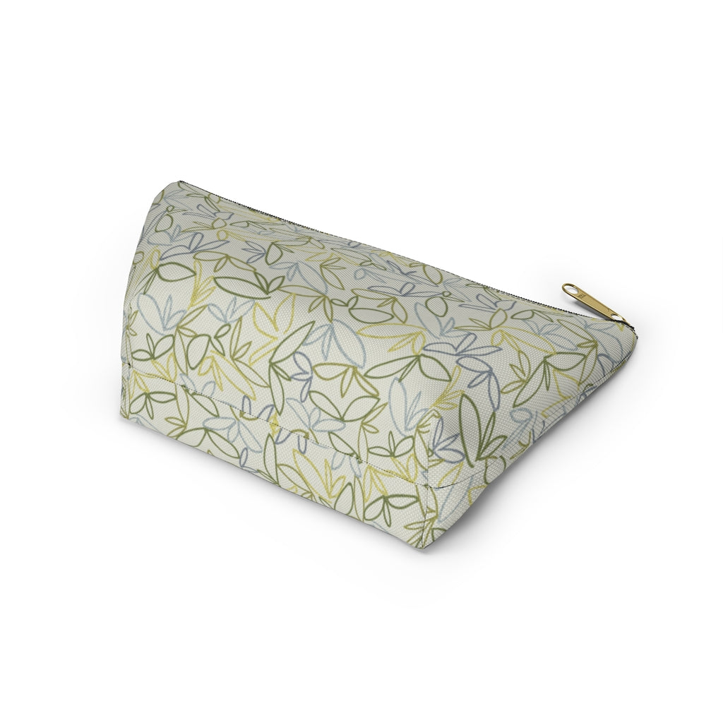 Sketch Leaf Accessory Pouch w T-bottom in Green