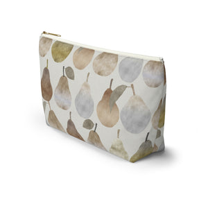 Watercolor Pears Accessory Pouch w T-bottom in Brown