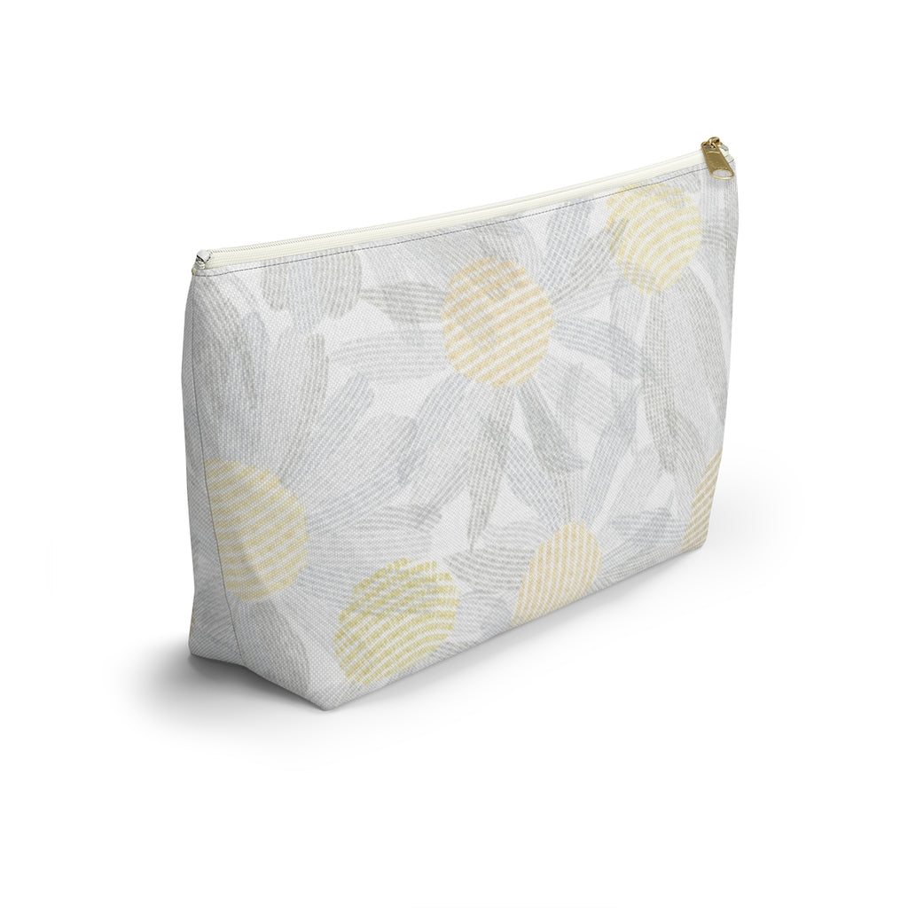 Daisy Chain Code Accessory Pouch w T-bottom in Gray