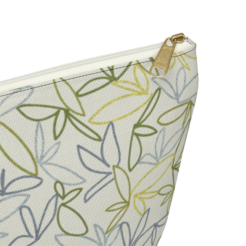 Sketch Leaf Accessory Pouch w T-bottom in Green