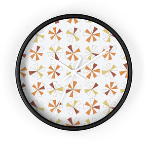 Mini Pinwheels Wall Clock in Orange