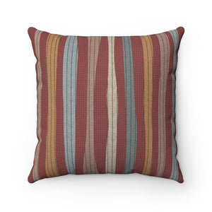 Amazing Stripe Square Throw Pillow in Red