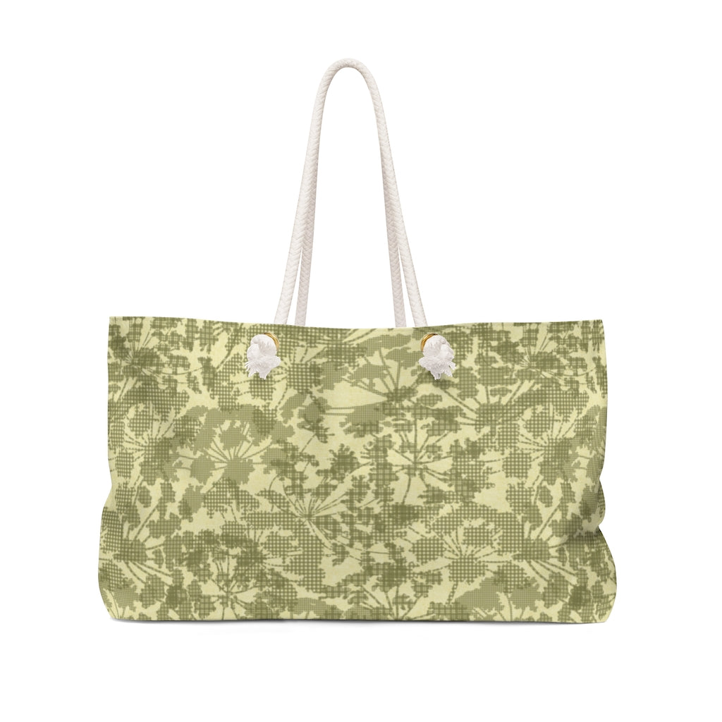 Floral Plaid Weekender Bag in Green