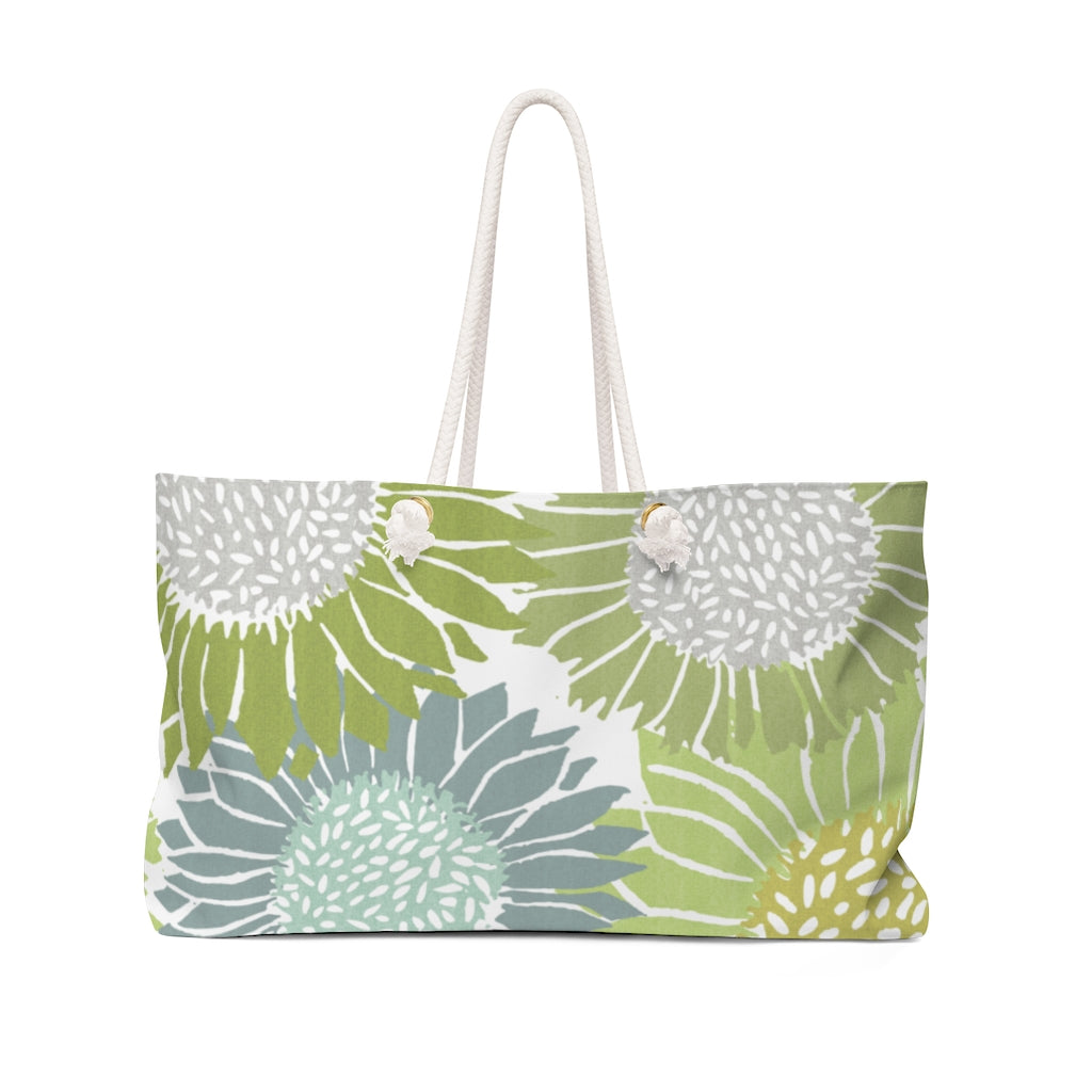 Sunflowers Weekender Bag in Green