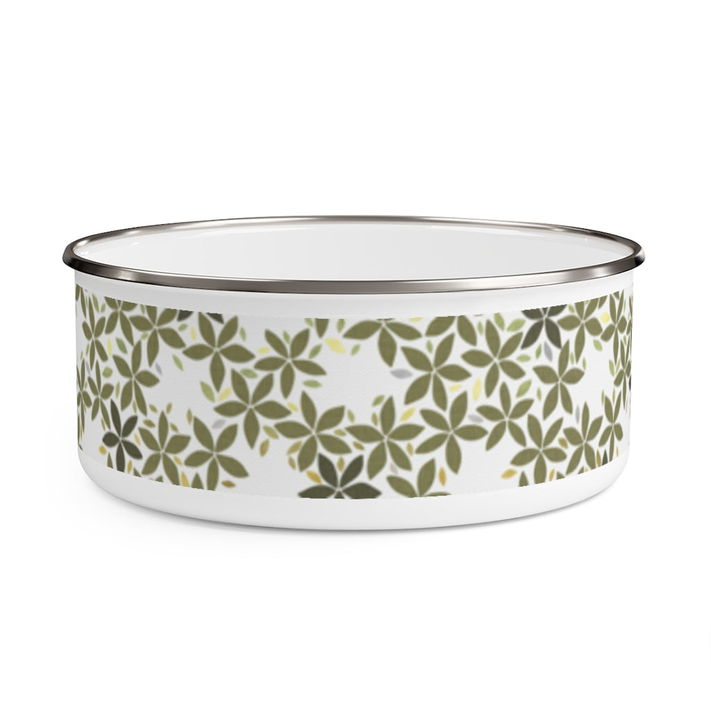 Snowbell Enamel Bowl in Green