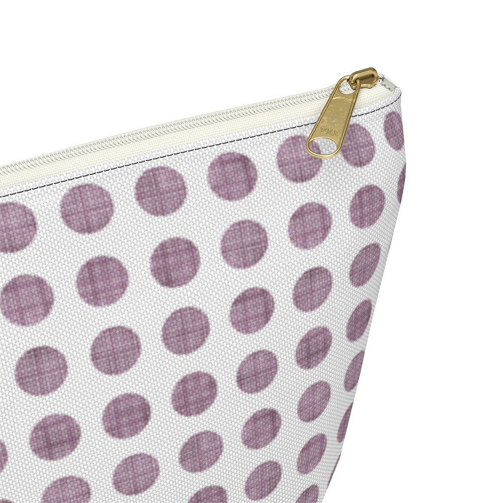 Textured Polka Dots Accessory Pouch w T-bottom in Purple