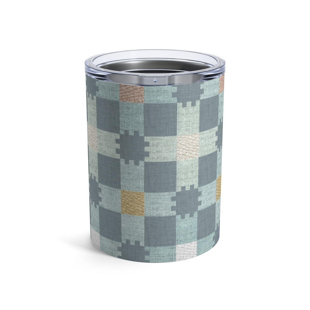 Plaid Check Tumbler in Aqua