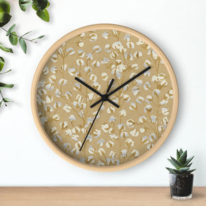 Cotton Branch Wall Clock in Gold